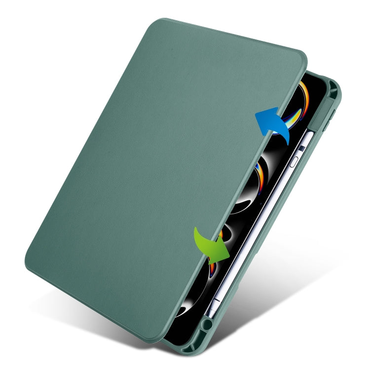 For iPad Pro 11 2024 Acrylic 360 Rotation Detachable Leather Tablet Case(Deep Green) - iPad Pro 11 2024 Cases by PMC TechLife | Online Shopping South Africa | PMC TechLife | Buy Now Pay Later Mobicred