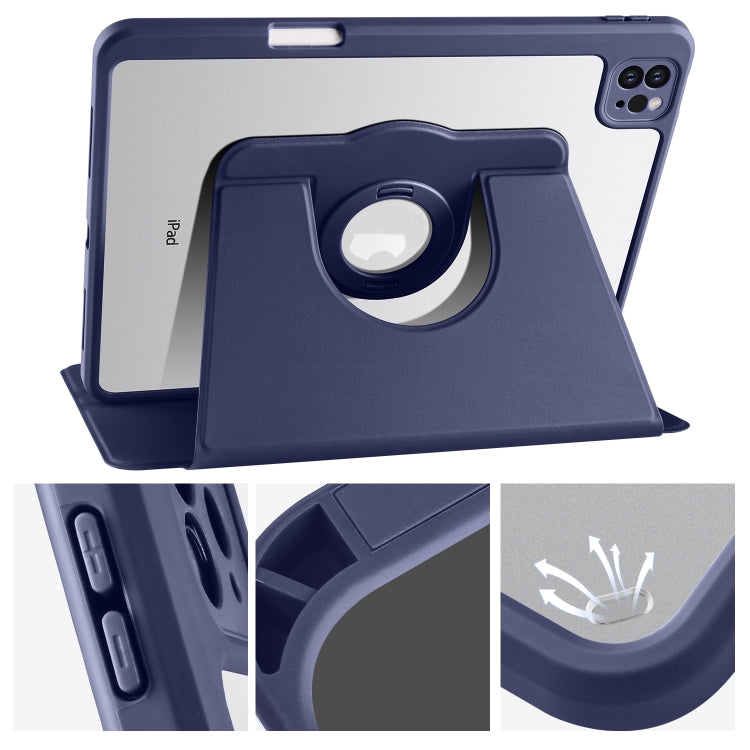 For iPad Pro 13 2024 Acrylic 360 Rotation Detachable Leather Tablet Case(Dark Blue) - iPad Pro 13 2024 Cases by PMC TechLife | Online Shopping South Africa | PMC TechLife | Buy Now Pay Later Mobicred