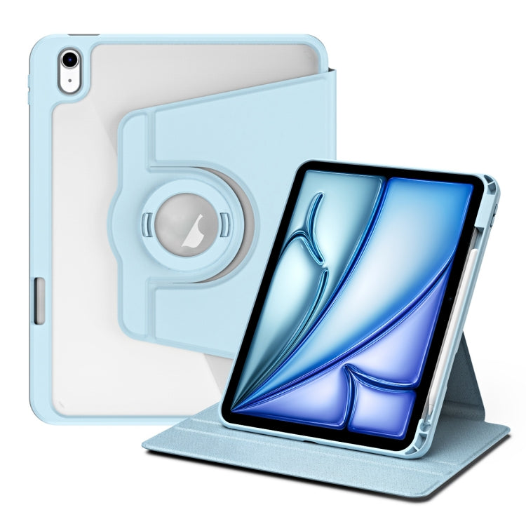 For iPad Air 13 2024 Acrylic 360 Rotation Detachable Leather Tablet Case(Ice Blue) - iPad Air 13 2024 Cases by PMC TechLife | Online Shopping South Africa | PMC TechLife | Buy Now Pay Later Mobicred
