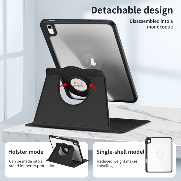 For iPad Air 13 2025 / 2024 Acrylic 360 Rotation Detachable Leather Tablet Case(Black) - iPad Air 13 2025 / 2024 Cases by PMC TechLife | Online Shopping South Africa | PMC TechLife | Buy Now Pay Later Mobicred
