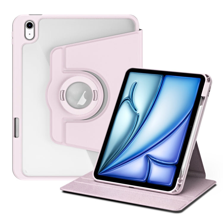 For iPad Air 11 2024 Acrylic 360 Rotation Detachable Leather Tablet Case(Sand Pink) - iPad Air 11 2024 Cases by PMC Jewellery | Online Shopping South Africa | PMC Jewellery | Buy Now Pay Later Mobicred