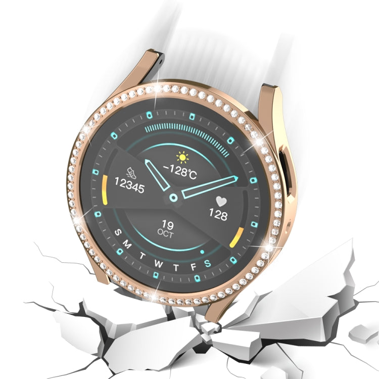 For Samsung Galaxy Watch 6 40mm Diamond Hollow PC Watch Protective Case(Rose Gold) - Watch Cases by PMC TechLife | Online Shopping South Africa | PMC TechLife