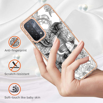 For OPPO A74 / A93 5G / A54 5G / A93s 5G Electroplating Marble Dual-side IMD Phone Case(Totem Elephant) - OPPO Cases by PMC Jewellery | Online Shopping South Africa | PMC Jewellery | Buy Now Pay Later Mobicred