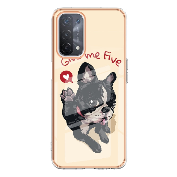 For OPPO A74 / A93 5G / A54 5G / A93s 5G Electroplating Marble Dual-side IMD Phone Case(Lucky Dog) - OPPO Cases by PMC Jewellery | Online Shopping South Africa | PMC Jewellery | Buy Now Pay Later Mobicred