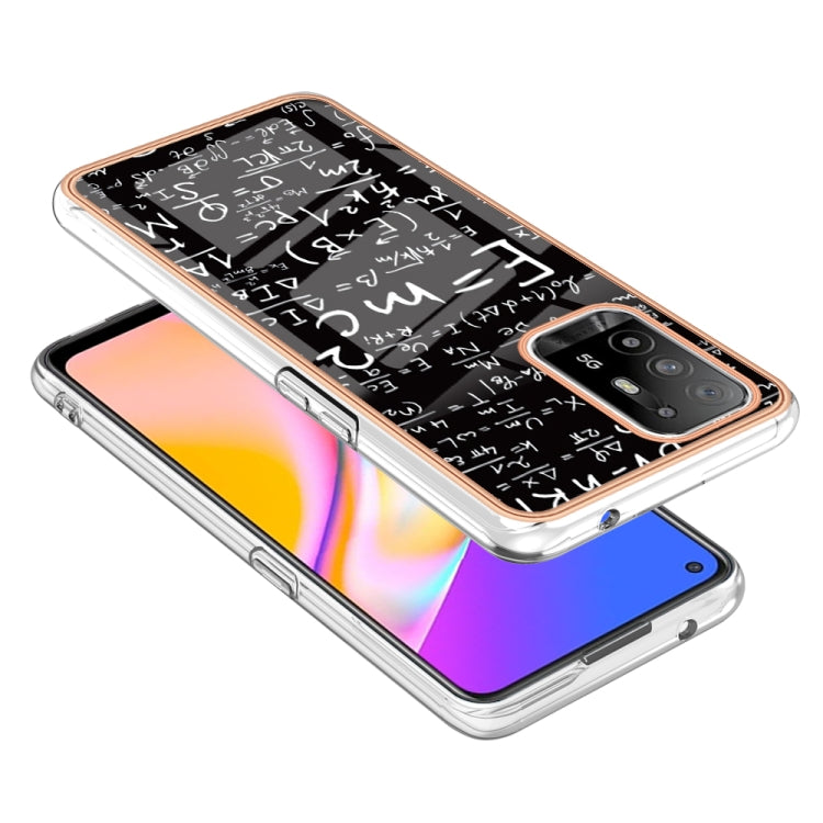 For OPPO A94 5G / A95 5G Electroplating Marble Dual-side IMD Phone Case(Equation) - OPPO Cases by PMC Jewellery | Online Shopping South Africa | PMC Jewellery | Buy Now Pay Later Mobicred