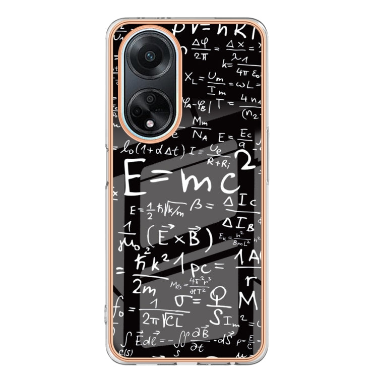 For OPPO A98 Electroplating Marble Dual-side IMD Phone Case(Equation) - OPPO Cases by PMC Jewellery | Online Shopping South Africa | PMC Jewellery | Buy Now Pay Later Mobicred