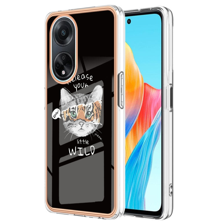 For OPPO A98 Electroplating Marble Dual-side IMD Phone Case(Natural Growth) - OPPO Cases by PMC TechLife | Online Shopping South Africa | PMC TechLife | Buy Now Pay Later Mobicred