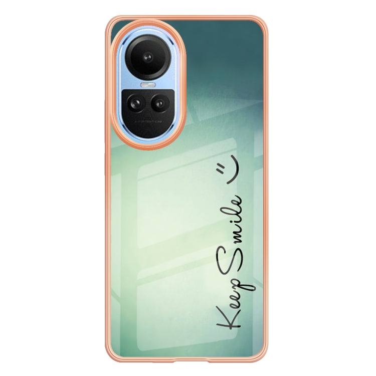 For OPPO Reno10 5G Global Electroplating Marble Dual-side IMD Phone Case(Smile) - OPPO Cases by PMC TechLife | Online Shopping South Africa | PMC TechLife | Buy Now Pay Later Mobicred
