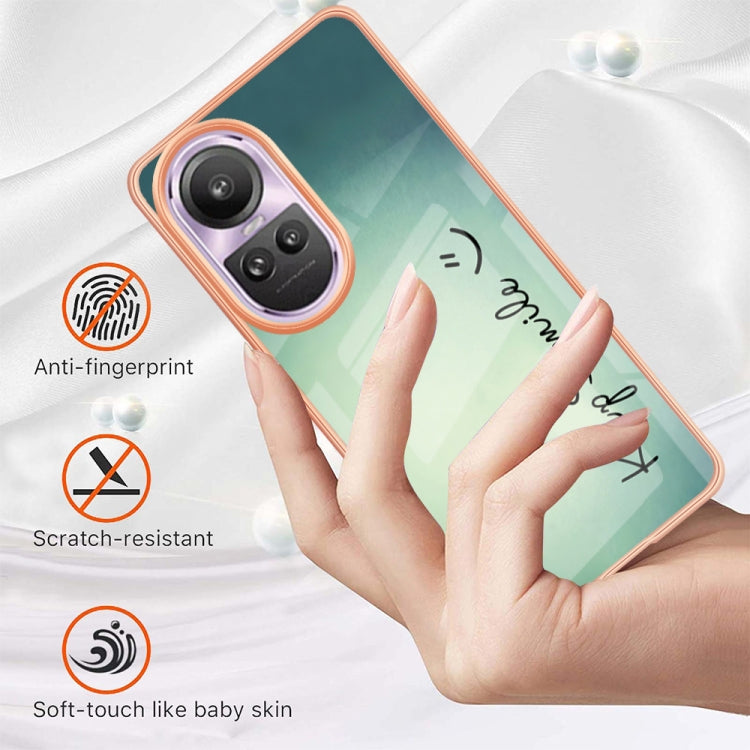 For OPPO Reno10 Pro 5G Global Electroplating Marble Dual-side IMD Phone Case(Smile) - OPPO Cases by PMC TechLife | Online Shopping South Africa | PMC TechLife | Buy Now Pay Later Mobicred