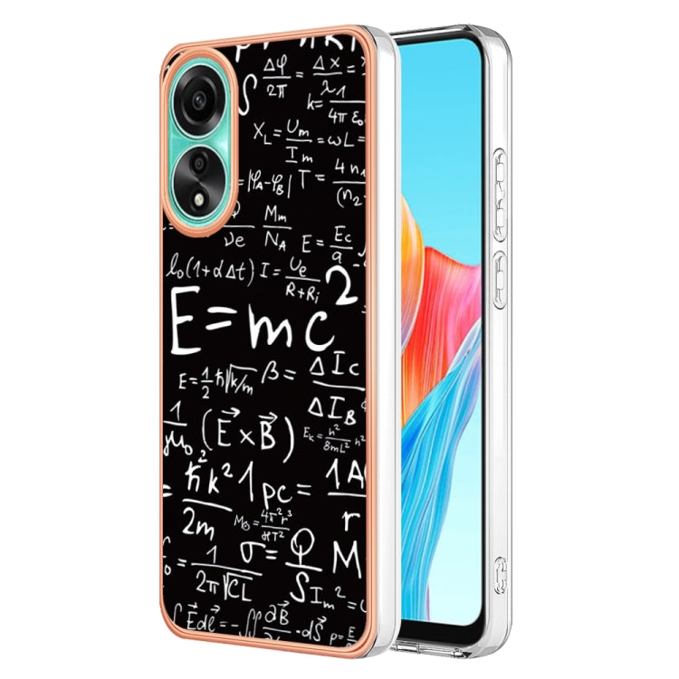 For OPPO A78 4G Electroplating Marble Dual-side IMD Phone Case(Equation) - OPPO Cases by PMC TechLife | Online Shopping South Africa | PMC TechLife | Buy Now Pay Later Mobicred