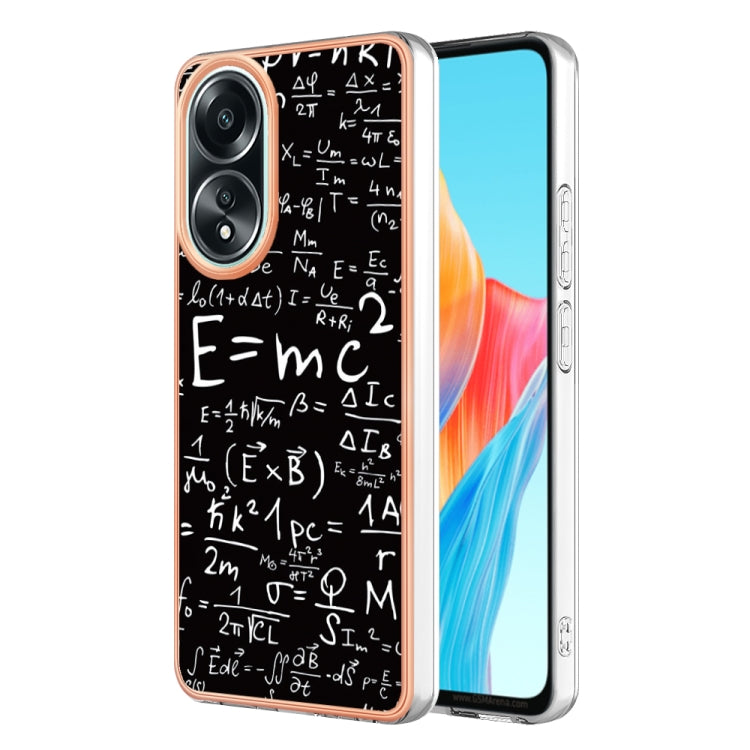 For OPPO A58 4G Electroplating Marble Dual-side IMD Phone Case(Equation) - OPPO Cases by PMC TechLife | Online Shopping South Africa | PMC TechLife | Buy Now Pay Later Mobicred