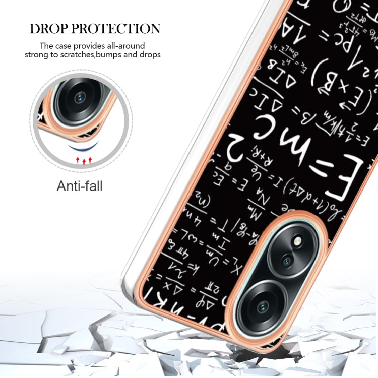 For OPPO A58 4G Electroplating Marble Dual-side IMD Phone Case(Equation) - OPPO Cases by PMC TechLife | Online Shopping South Africa | PMC TechLife | Buy Now Pay Later Mobicred