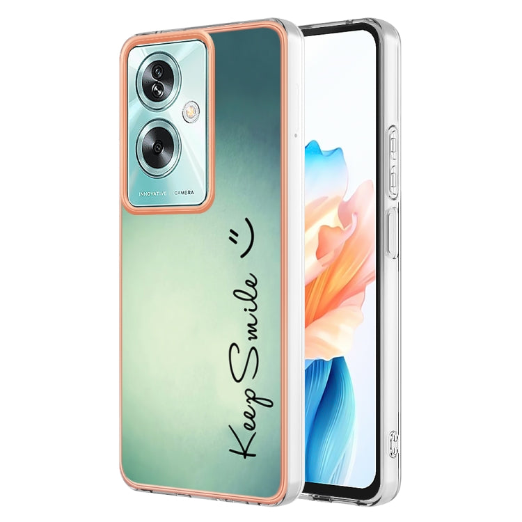 For OPPO A79 5G Global Electroplating Marble Dual-side IMD Phone Case(Smile) - OPPO Cases by PMC Jewellery | Online Shopping South Africa | PMC Jewellery | Buy Now Pay Later Mobicred