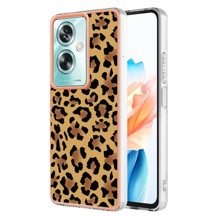 For OPPO A79 5G Global Electroplating Marble Dual-side IMD Phone Case(Leopard Print) - OPPO Cases by PMC Jewellery | Online Shopping South Africa | PMC Jewellery | Buy Now Pay Later Mobicred