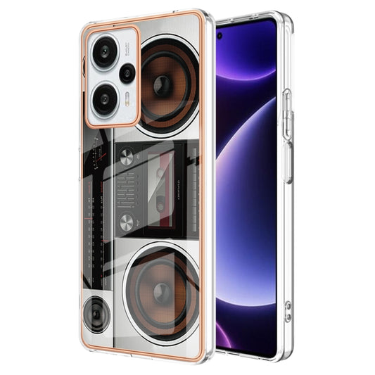 For Xiaomi Poco F5 / Redmi Note 12 Turbo Electroplating Marble Dual-side IMD Phone Case(Retro Radio) - Xiaomi Cases by PMC Jewellery | Online Shopping South Africa | PMC Jewellery | Buy Now Pay Later Mobicred