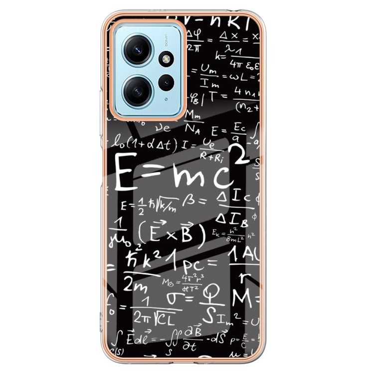 For Xiaomi Redmi Note 12 4G Electroplating Marble Dual-side IMD Phone Case(Equation) - Xiaomi Cases by PMC TechLife | Online Shopping South Africa | PMC TechLife | Buy Now Pay Later Mobicred