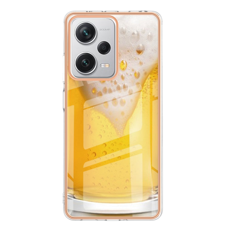 For Xiaomi Redmi Note 12 Pro+ Global Electroplating Marble Dual-side IMD Phone Case(Draft Beer) - Xiaomi Cases by PMC TechLife | Online Shopping South Africa | PMC TechLife | Buy Now Pay Later Mobicred