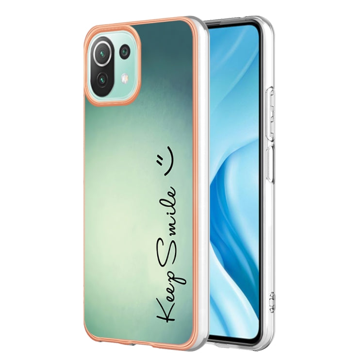 For Xiaomi 11 Lite Electroplating Marble Dual-side IMD Phone Case(Smile) - Xiaomi Cases by PMC Jewellery | Online Shopping South Africa | PMC Jewellery | Buy Now Pay Later Mobicred