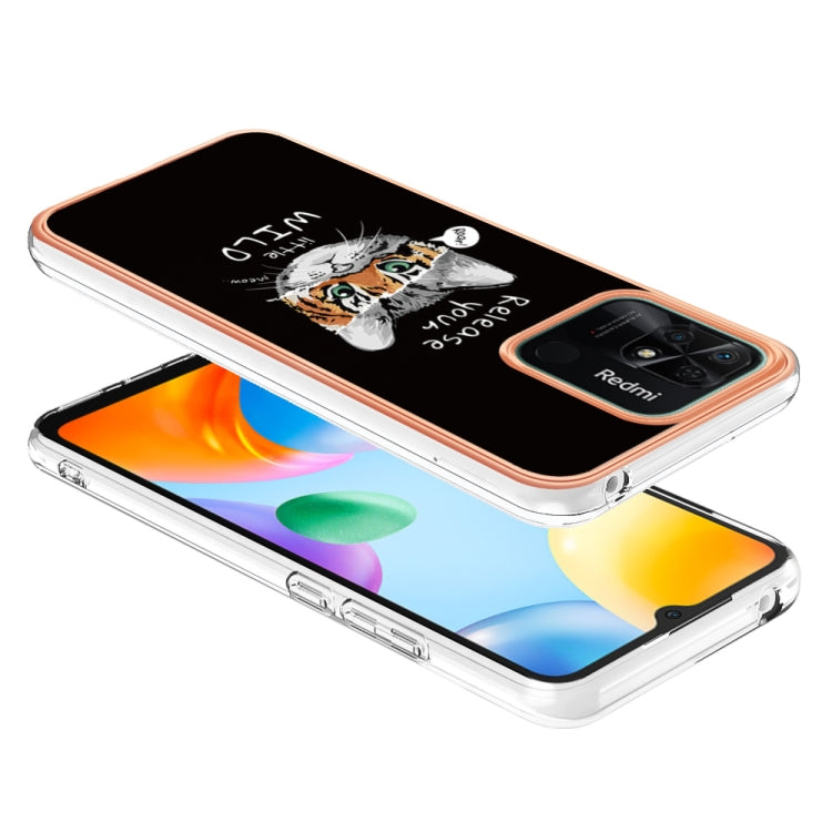 For Xiaomi Redmi 10C Electroplating Marble Dual-side IMD Phone Case(Natural Growth) - Xiaomi Cases by PMC TechLife | Online Shopping South Africa | PMC TechLife | Buy Now Pay Later Mobicred