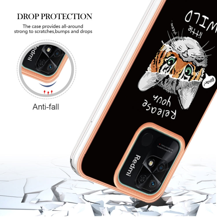 For Xiaomi Redmi 10C Electroplating Marble Dual-side IMD Phone Case(Natural Growth) - Xiaomi Cases by PMC TechLife | Online Shopping South Africa | PMC TechLife | Buy Now Pay Later Mobicred