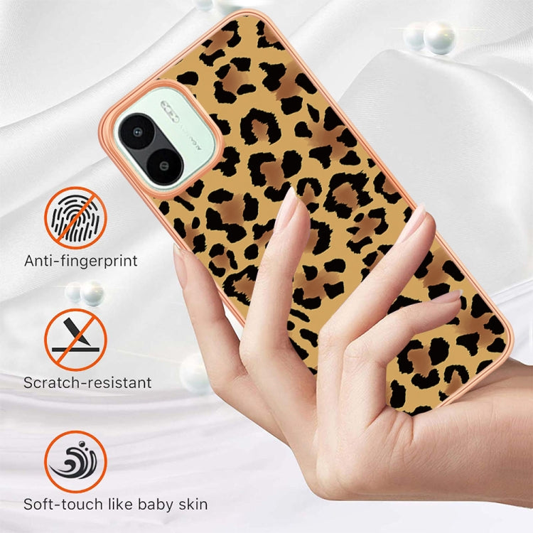 For Xiaomi Redmi A1 Electroplating Marble Dual-side IMD Phone Case(Leopard Print) - Xiaomi Cases by PMC Jewellery | Online Shopping South Africa | PMC Jewellery | Buy Now Pay Later Mobicred