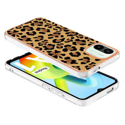 For Xiaomi Redmi A1 Electroplating Marble Dual-side IMD Phone Case(Leopard Print) - Xiaomi Cases by PMC Jewellery | Online Shopping South Africa | PMC Jewellery | Buy Now Pay Later Mobicred