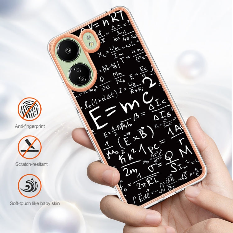 For Xiaomi Redmi 13C 4G Electroplating Marble Dual-side IMD Phone Case(Equation) - 13C Cases by PMC TechLife | Online Shopping South Africa | PMC TechLife | Buy Now Pay Later Mobicred