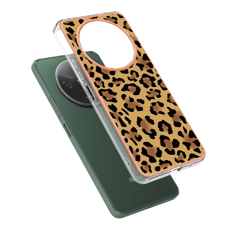 For Xiaomi Redmi A3 Electroplating Marble Dual-side IMD Phone Case(Leopard Print) - Xiaomi Cases by PMC Jewellery | Online Shopping South Africa | PMC Jewellery | Buy Now Pay Later Mobicred