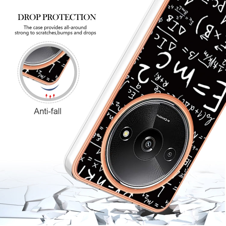 For Xiaomi Redmi A3 Electroplating Marble Dual-side IMD Phone Case(Equation) - Xiaomi Cases by PMC TechLife | Online Shopping South Africa | PMC TechLife | Buy Now Pay Later Mobicred