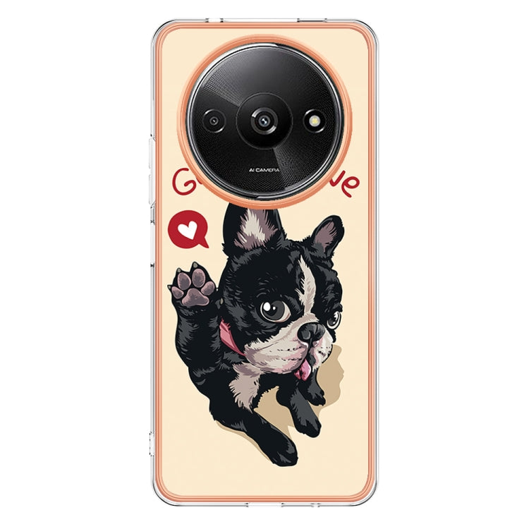 For Xiaomi Redmi A3 Electroplating Marble Dual-side IMD Phone Case(Lucky Dog) - Xiaomi Cases by PMC Jewellery | Online Shopping South Africa | PMC Jewellery | Buy Now Pay Later Mobicred