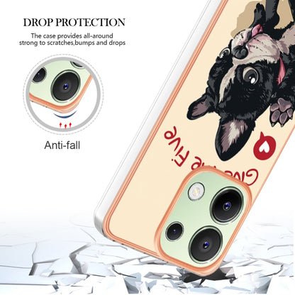 For Xiaomi Redmi Note 13 4G Global Electroplating Marble Dual-side IMD Phone Case(Lucky Dog) - Note 13 Cases by PMC Jewellery | Online Shopping South Africa | PMC Jewellery | Buy Now Pay Later Mobicred