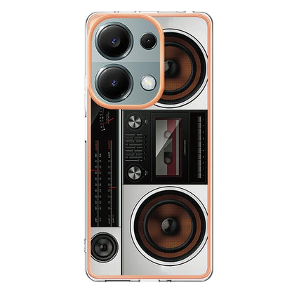 For Xiaomi Redmi Note 13 Pro 4G/Poco M6 Pro 4G Electroplating Marble Dual-side IMD Phone Case(Retro Radio) - Note 13 Pro Cases by PMC Jewellery | Online Shopping South Africa | PMC Jewellery | Buy Now Pay Later Mobicred