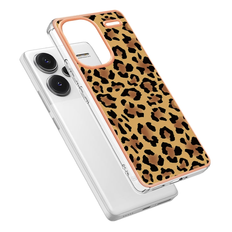 For Xiaomi Redmi Note 13 Pro+ 5G Electroplating Marble Dual-side IMD Phone Case(Leopard Print) - Note 13 Pro+ Cases by PMC Jewellery | Online Shopping South Africa | PMC Jewellery | Buy Now Pay Later Mobicred