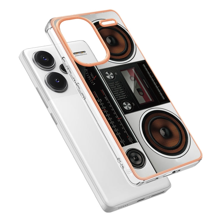 For Xiaomi Redmi Note 13 Pro+ 5G Electroplating Marble Dual-side IMD Phone Case(Retro Radio) - Note 13 Pro+ Cases by PMC Jewellery | Online Shopping South Africa | PMC Jewellery | Buy Now Pay Later Mobicred