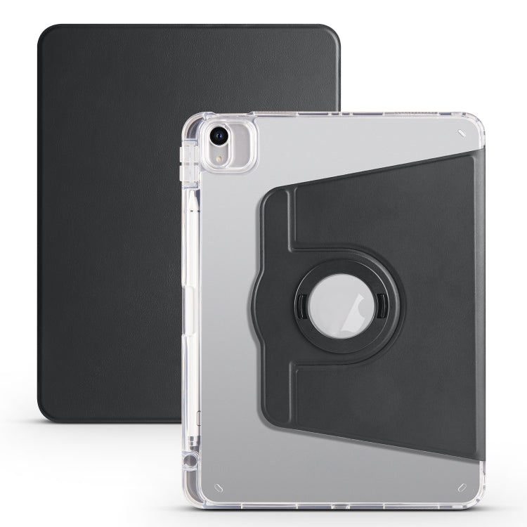 For iPad Air 11 2025 / 2024 Clear Acrylic 360 Rotation Detachable Leather Tablet Case(Black) - iPad Air 11 2025 / 2024 Cases by PMC TechLife | Online Shopping South Africa | PMC TechLife | Buy Now Pay Later Mobicred