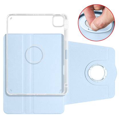 For iPad Pro 11 2024 Clear Acrylic 360 Rotation Detachable Leather Tablet Case(Ice Blue) - iPad Pro 11 2024 Cases by PMC Jewellery | Online Shopping South Africa | PMC Jewellery | Buy Now Pay Later Mobicred