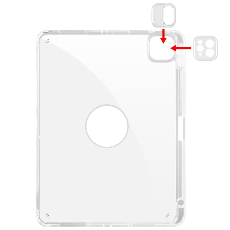 For iPad Pro 11 2024 Clear Acrylic 360 Rotation Detachable Leather Tablet Case(Black) - iPad Pro 11 2024 Cases by PMC TechLife | Online Shopping South Africa | PMC TechLife | Buy Now Pay Later Mobicred