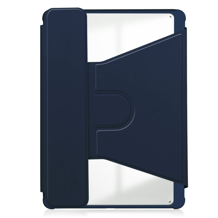 For Samsung Galaxy Tab S9+ 360 Rotation Transparent Smart Leather Case with Keyboard(Dark Blue) - Galaxy Tab S9+ Cases by PMC Jewellery | Online Shopping South Africa | PMC Jewellery | Buy Now Pay Later Mobicred