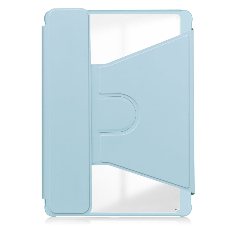 For Samsung Galaxy Tab S9 FE+ 360 Rotation Transparent Smart Leather Case with Keyboard(Sky Blue) - Galaxy Tab S9 FE+ by PMC TechLife | Online Shopping South Africa | PMC TechLife