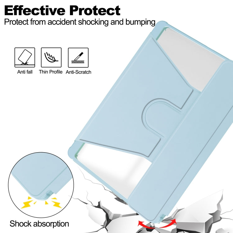 For Samsung Galaxy Tab S9 FE+ 360 Rotation Transparent Smart Leather Case with Keyboard(Sky Blue) - Galaxy Tab S9 FE+ by PMC TechLife | Online Shopping South Africa | PMC TechLife