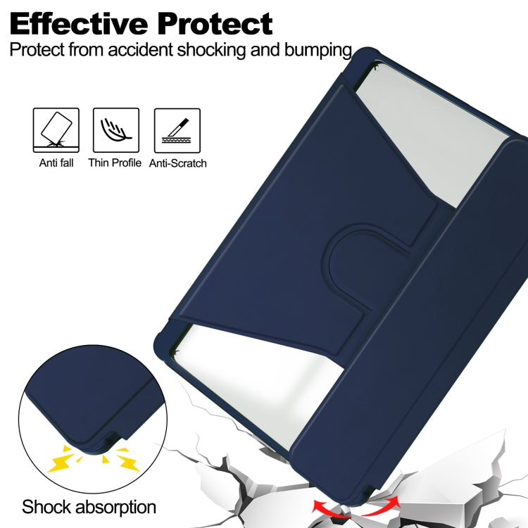 For Samsung Galaxy Tab S9 FE+ / S10+ 360 Rotation Transparent Smart Leather Case(Dark Blue) - free shipping - PMC Jewellery - Order now!