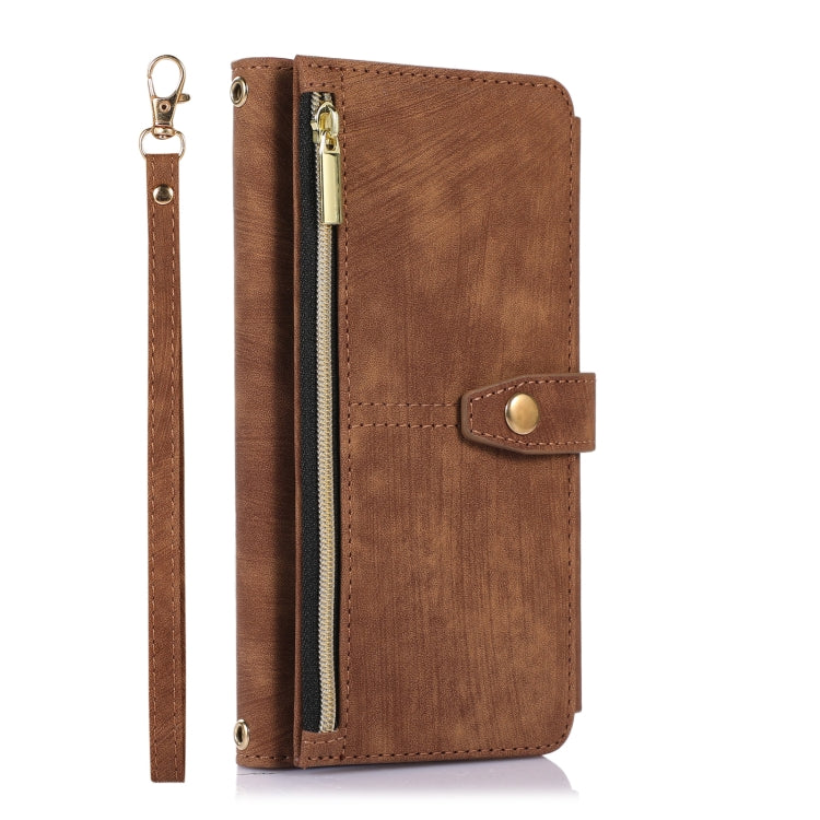 For Google Pixel 7a Dream 9-Card Wallet Zipper Bag Leather Phone Case(Brown) - Google Cases by PMC TechLife | Online Shopping South Africa | PMC TechLife | Buy Now Pay Later Mobicred