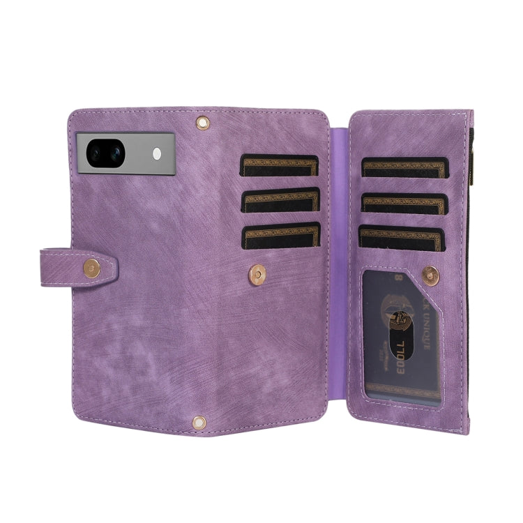 For Google Pixel 7a Dream 9-Card Wallet Zipper Bag Leather Phone Case(Purple) - Google Cases by PMC Jewellery | Online Shopping South Africa | PMC Jewellery | Buy Now Pay Later Mobicred