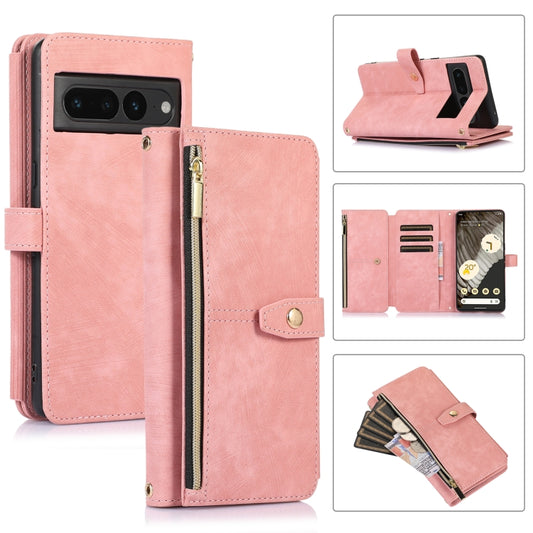 For Google Pixel 7 Pro Dream 9-Card Wallet Zipper Bag Leather Phone Case(Pink) - Google Cases by PMC Jewellery | Online Shopping South Africa | PMC Jewellery | Buy Now Pay Later Mobicred