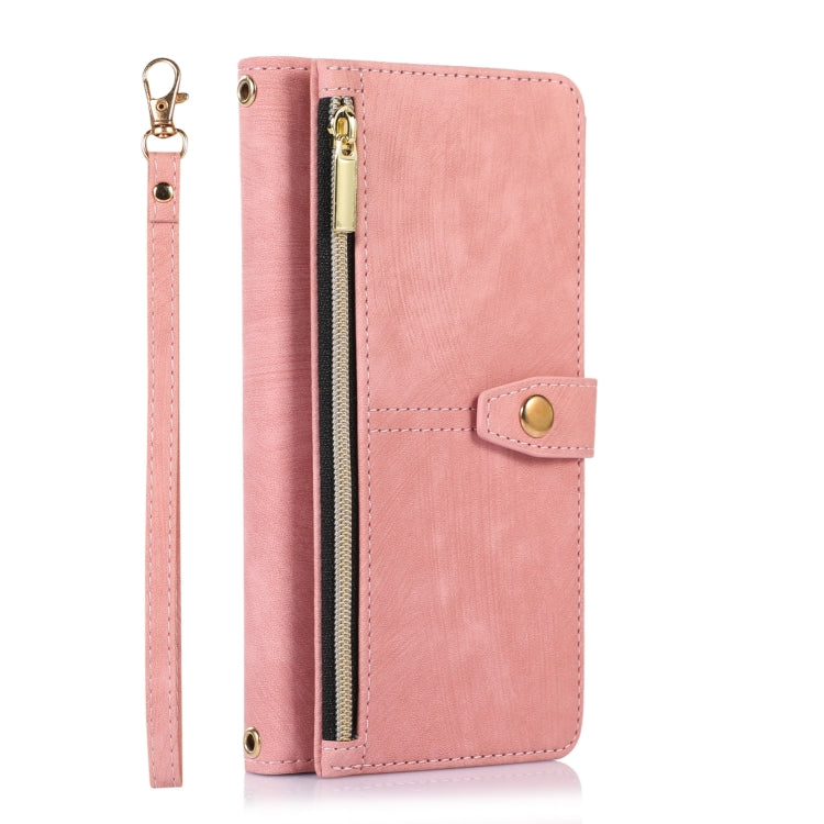 For Google Pixel 7 Dream 9-Card Wallet Zipper Bag Leather Phone Case(Pink) - Google Cases by PMC TechLife | Online Shopping South Africa | PMC TechLife | Buy Now Pay Later Mobicred