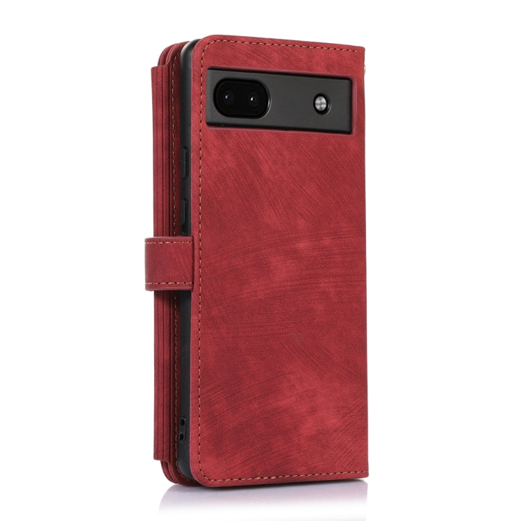 For Google Pixel 6a Dream 9-Card Wallet Zipper Bag Leather Phone Case(Red) - Google Cases by PMC Jewellery | Online Shopping South Africa | PMC Jewellery | Buy Now Pay Later Mobicred