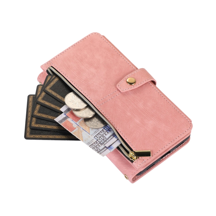 For Google Pixel 6a Dream 9-Card Wallet Zipper Bag Leather Phone Case(Pink) - Google Cases by PMC TechLife | Online Shopping South Africa | PMC TechLife | Buy Now Pay Later Mobicred