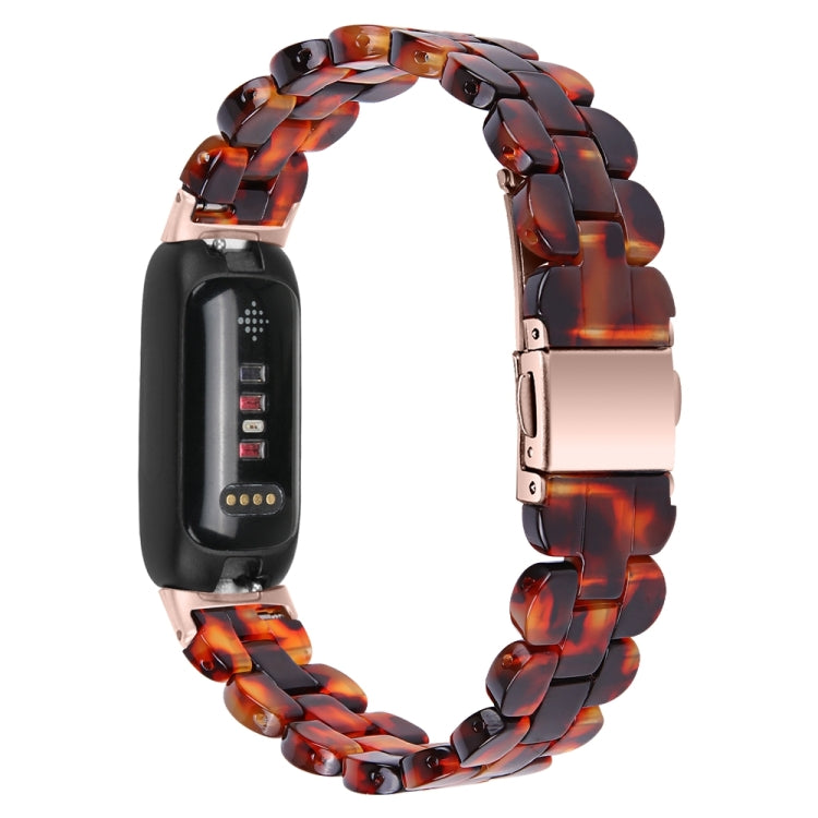 For Fitbit Inspire 3 Oval Resin Replacement Watch Band(Tortoiseshell) - Watch Bands by PMc TechLife | Online Shopping South Africa | PMc TechLife | Buy Now Pay Later Mobicred