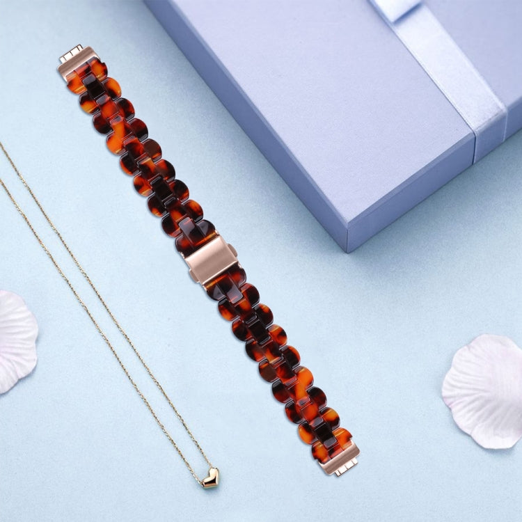 For Fitbit Inspire 3 Oval Resin Replacement Watch Band(Tortoiseshell) - Watch Bands by PMc TechLife | Online Shopping South Africa | PMc TechLife | Buy Now Pay Later Mobicred