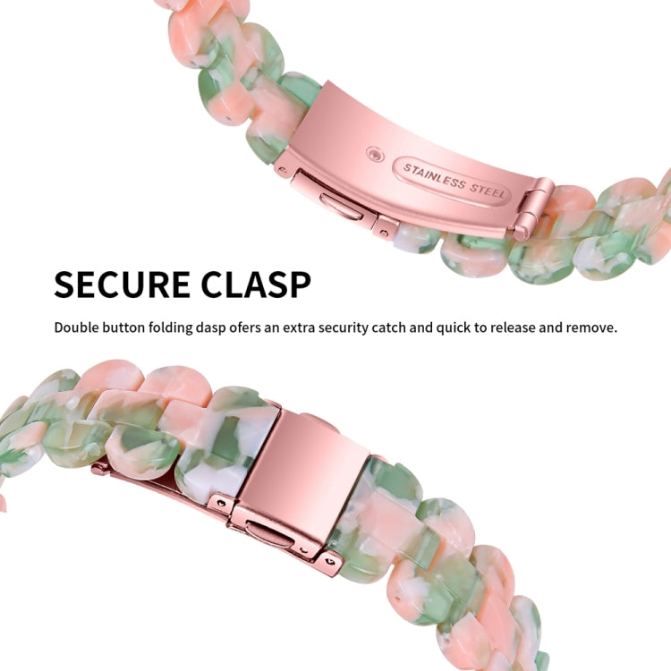 For Fitbit Inspire 3 Oval Resin Replacement Watch Band(Pink Green Flower) - Watch Bands by PMc TechLife | Online Shopping South Africa | PMc TechLife | Buy Now Pay Later Mobicred